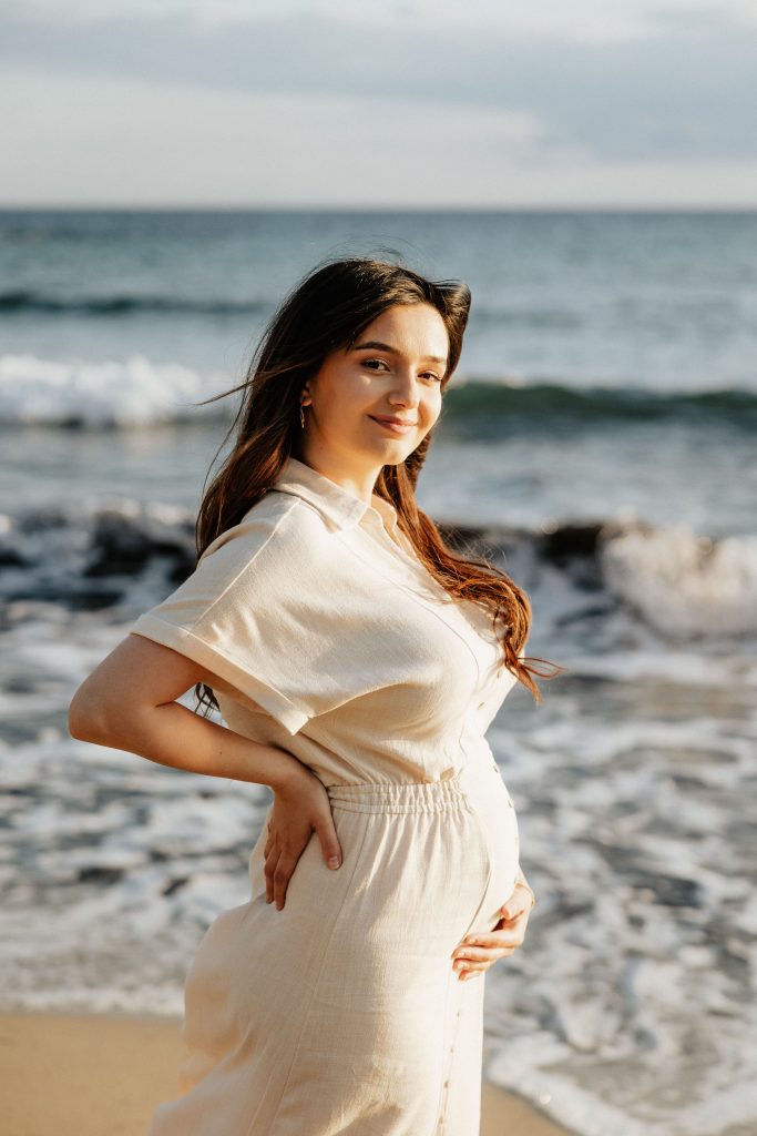 portrait femme enceinte cote bleue